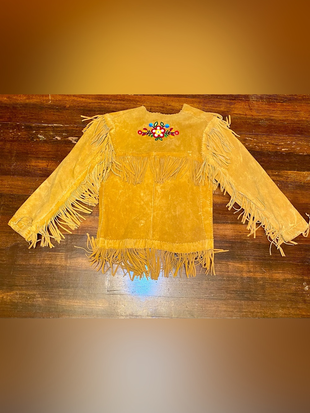 TRUE VINTAGE 1950/1960s STUNNING Artisan Hand Beaded Fringe Buckskin Jacket - Picture 9 of 17